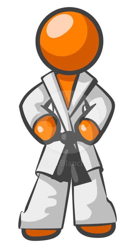 Clipart Illustration Orange Man Martial Arts Judo Clipart