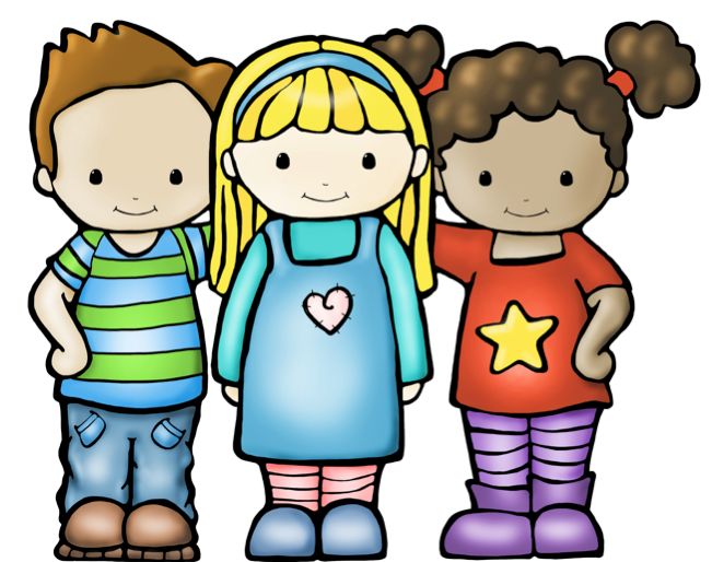 Cute Kid Boys And Girls Together On Clipart