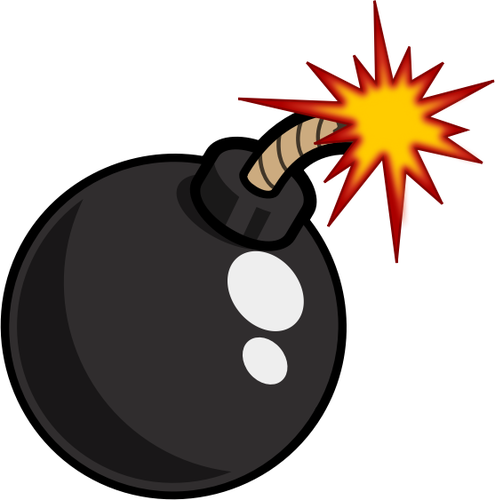 Shiny Bomb With Lighted Fuse Clipart