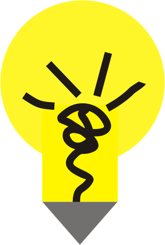 Of Yellow Light Bulb With A Pointy End Clipart