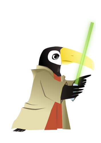 Of Penguin With Lightsaber Clipart