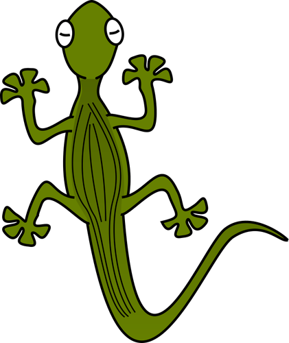Green Gecko Viewed From Top Clipart