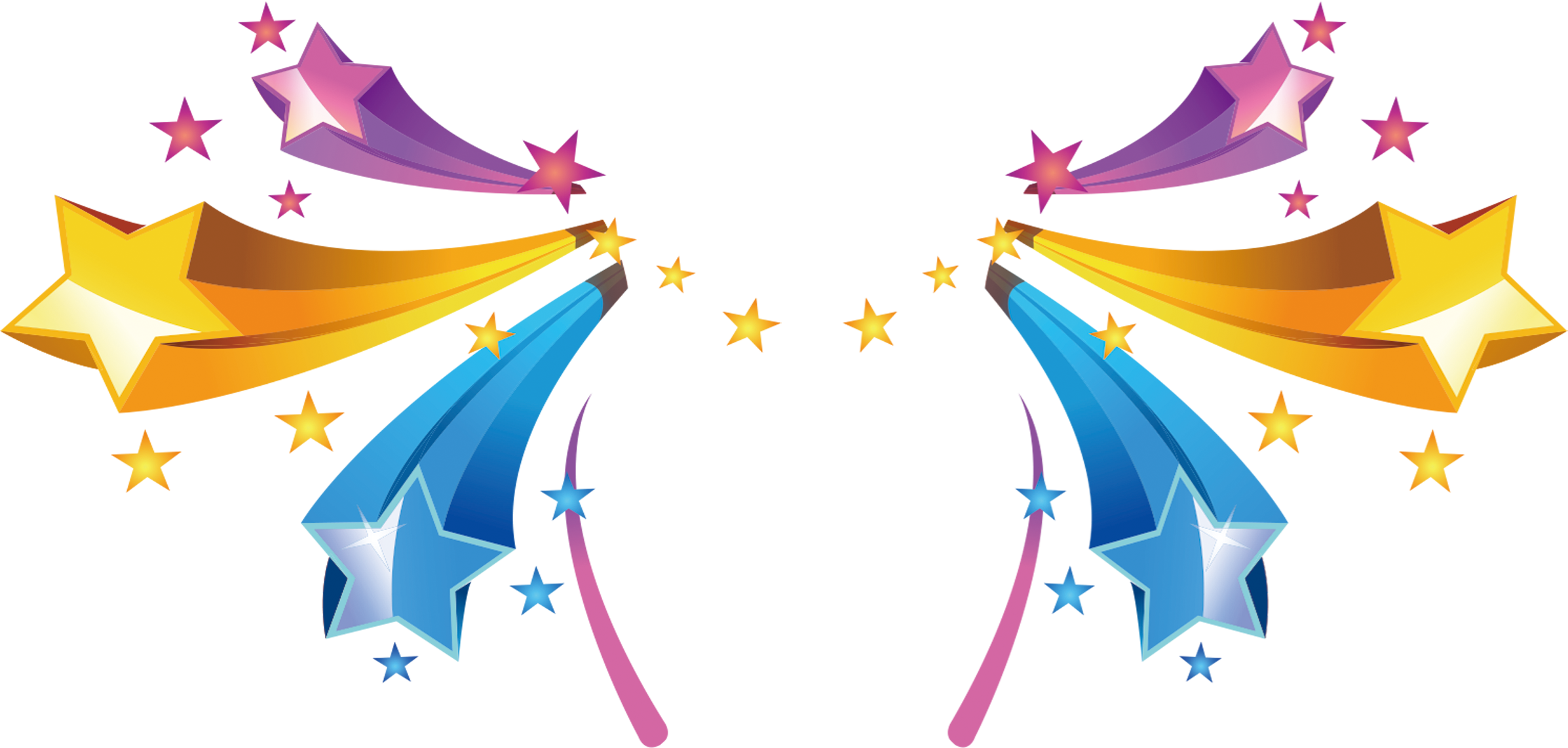 Star Colored Color Light Radiation Stars Clipart