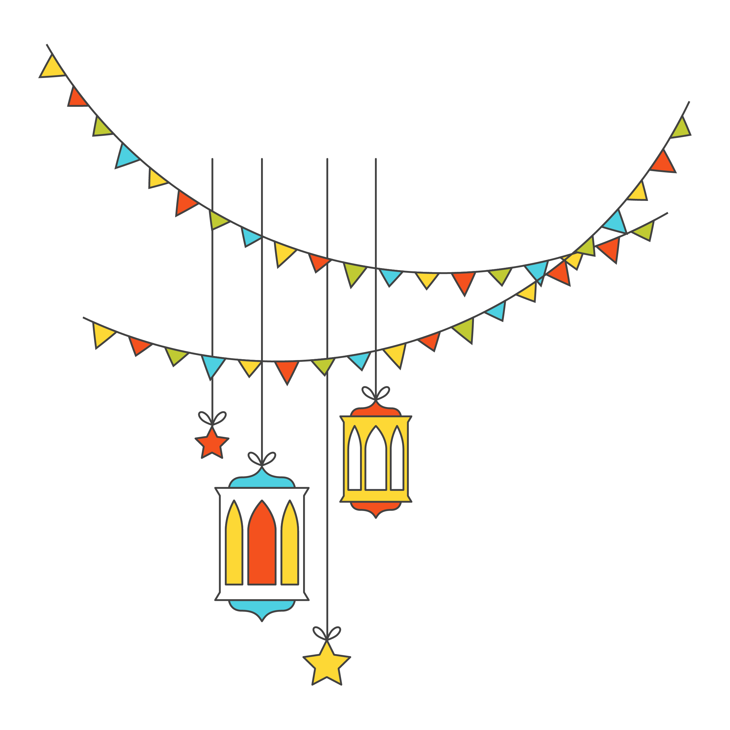 Download Decorative Flat Islamic Festival Light Lights Vector Clipart Png Free Freepngclipart