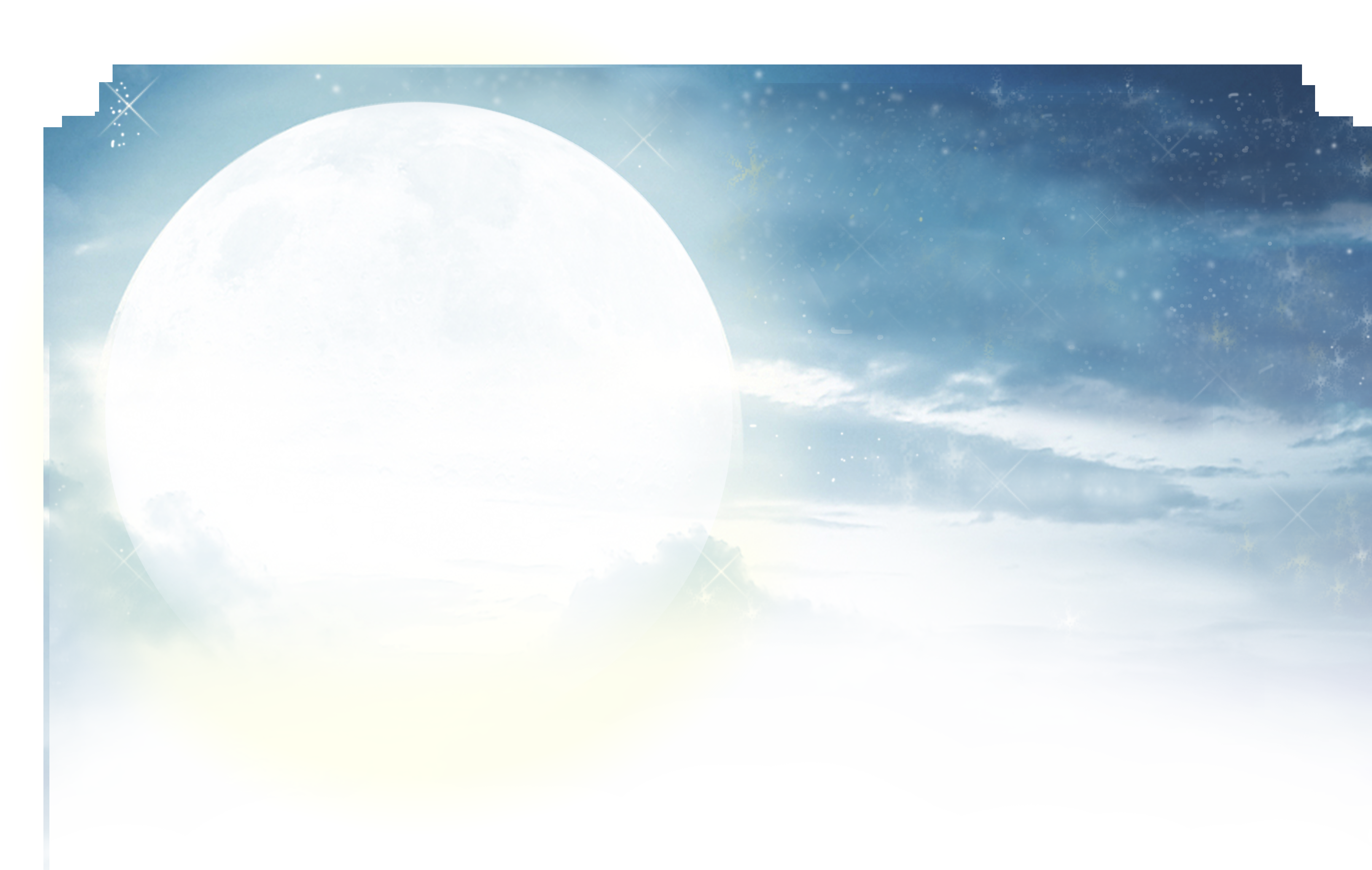 Blue And Clouds Sky Creative Moonlight White Clipart