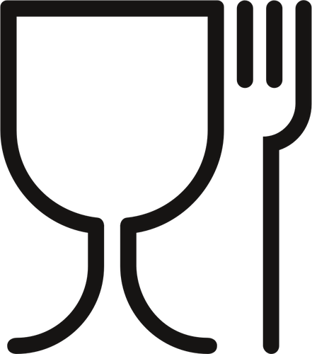 Glass And Fork Sign Clipart