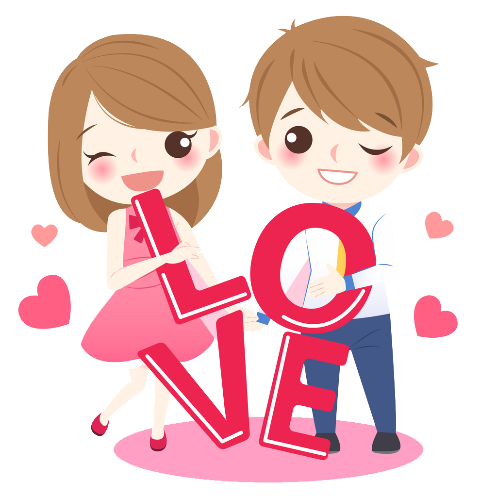 Couple Lovely Love Cartoon Drawing PNG File HD Clipart