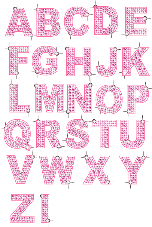 Pink Diamond Love Alphabet Wallpaper T-Shirt Vector Clipart
