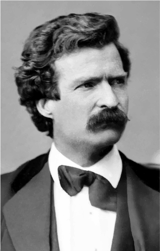 Of Photorealistic Mark Twain Portrait Clipart