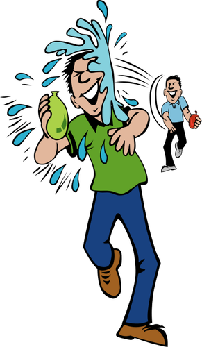 Of Throwing Water Balloons Clipart