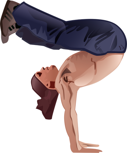 Of Guy Doing A Handstand Pose Clipart