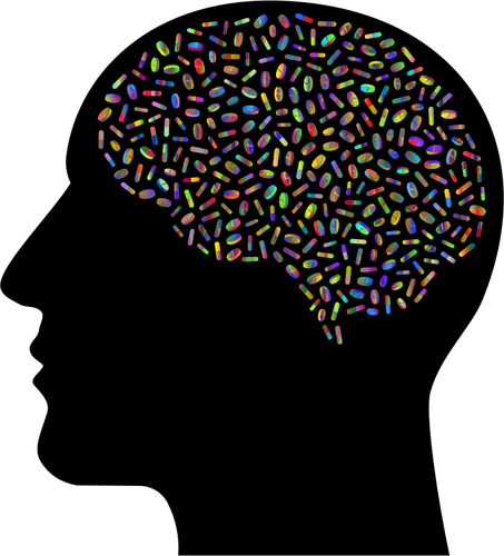 Brain With Colorful Pills Clipart