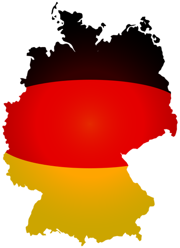 Political Flag Map Of The Germany Clipart