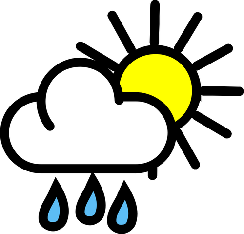 Of Rain With Sunny Periods Weather Color Map Symbol Clipart