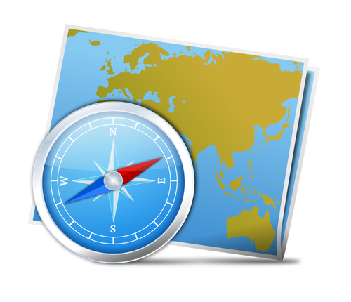 Map And Compass Clipart