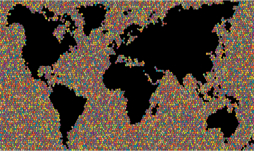 Map Of The World Made Of Tiles Clipart