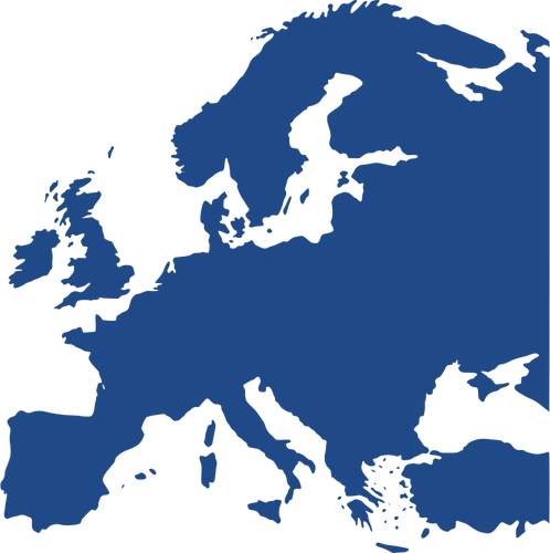 Map Of Europe In Dark Blue Color Clipart