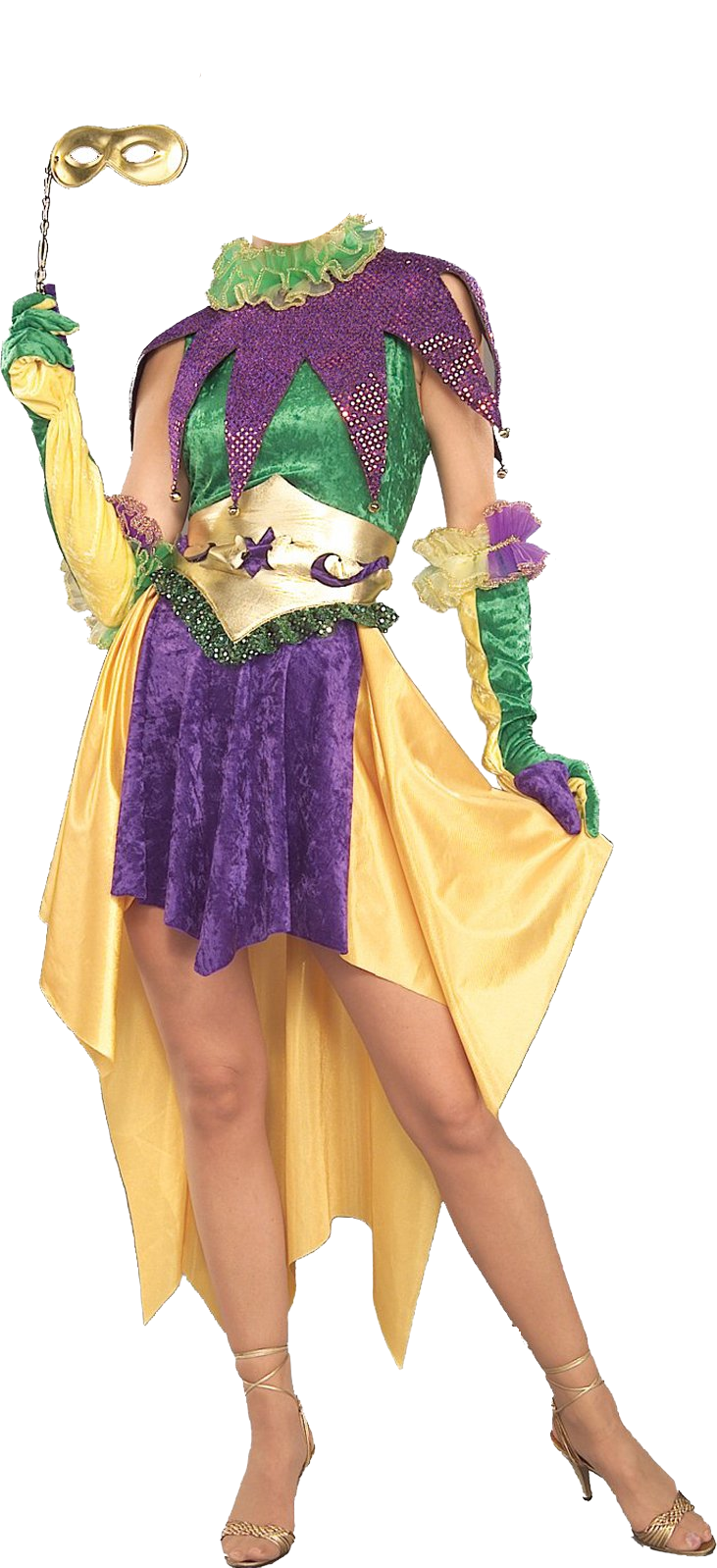 Mardi Orleans Gras Costume In Party Dress Clipart