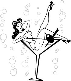 Girl In Martini Glass Pinups Martinis Clipart