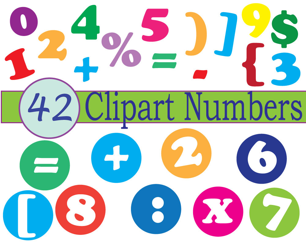 Instant Download Numbers Scrapbooking Numbers Math Clipart