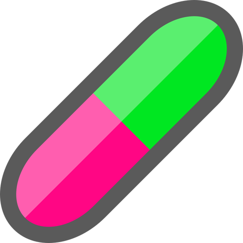 Pink And Green Capsule Clipart