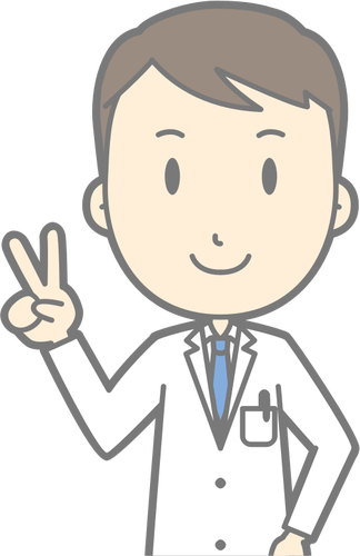 Doctor With Peace Sign Clipart