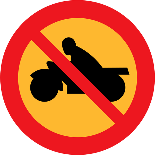 No Motorbikes Road Sign Clipart