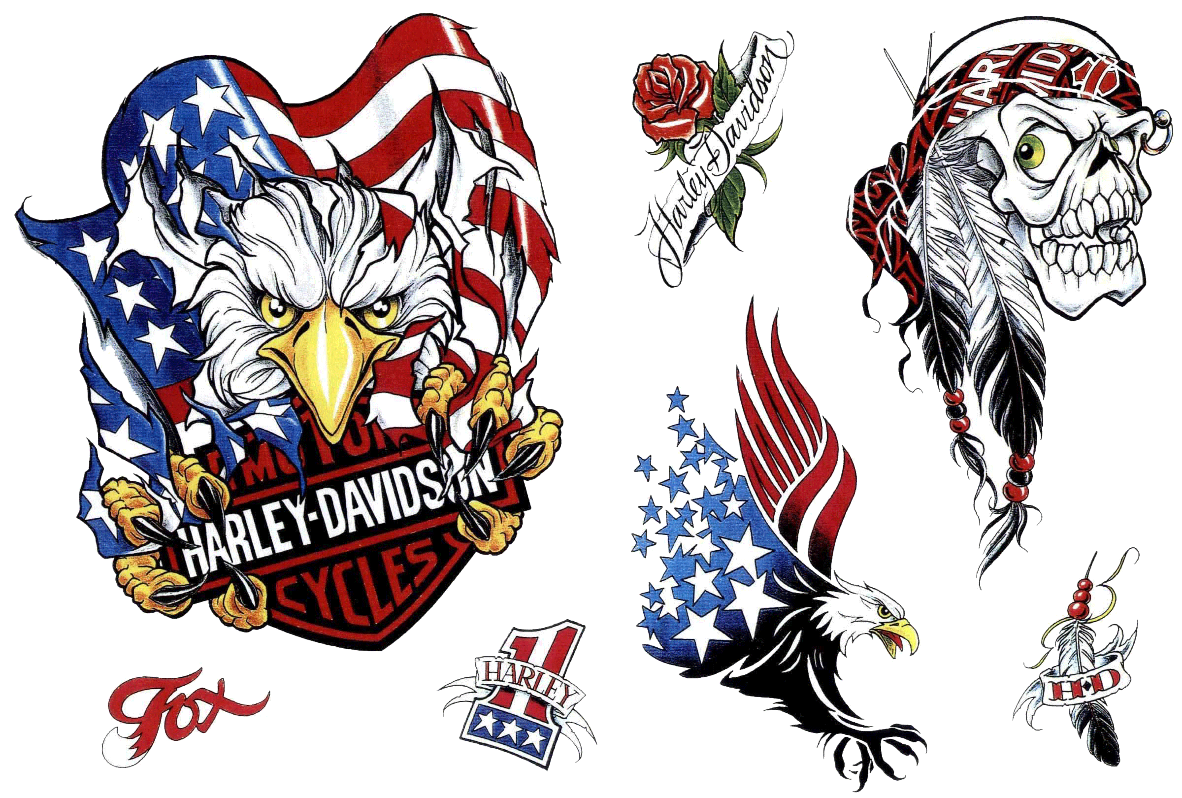Harley Davidson Eagle Tattoo Designs Motorcylce