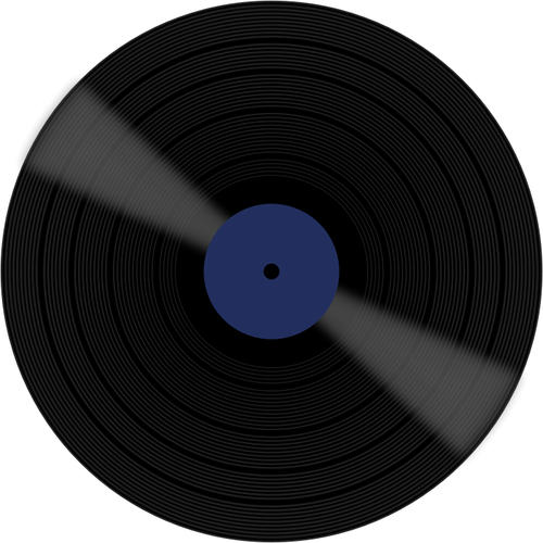 Of Vinyl Disc With Blue Label Clipart