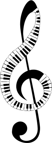 Clef With Keyboards Clipart