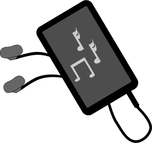 Music Player With Earphones Clipart