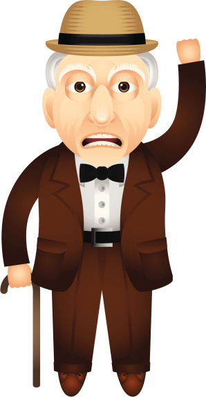 Grumpy Old Man On Telephone Hd Image Clipart