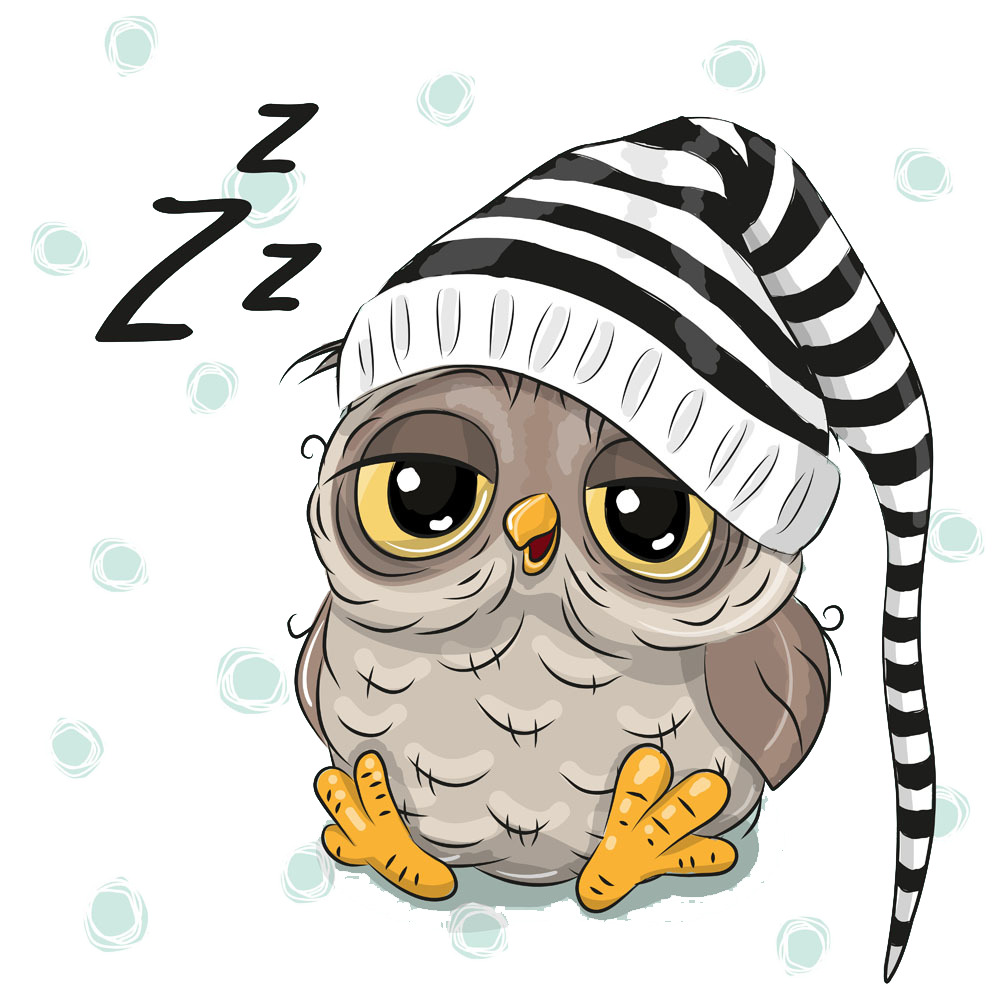 Owl Cap Royalty-Free With Cartoon Hand-Painted Clipart