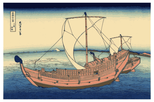 Of Color Painting From The Kazusa Sea Route Clipart