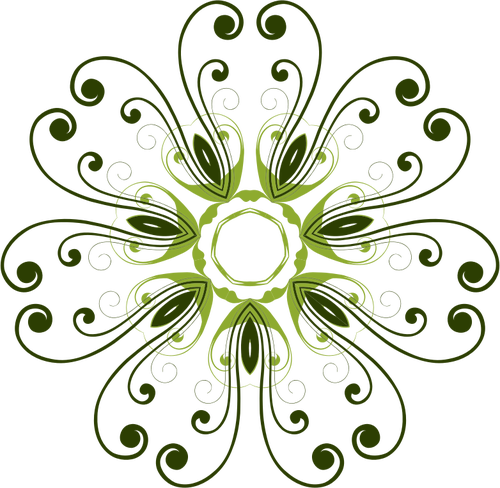 Drawing Of Swirling Petals Floral Design In Color Clipart