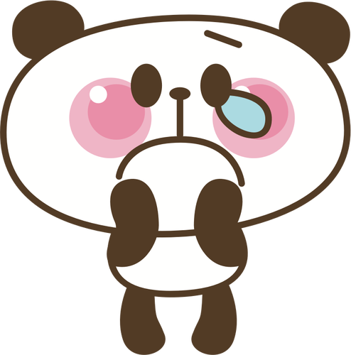 Sad Panda Drawing Clipart