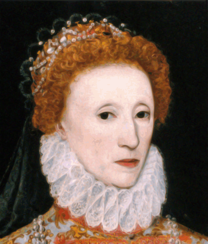 Queen Elizabeth I Profile Painting In Color Clipart