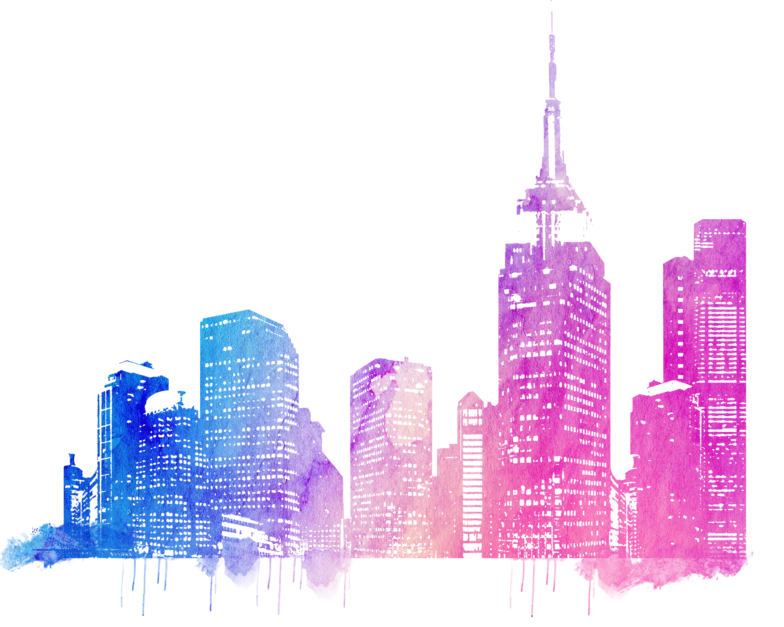 City Skylines Colorful Cities: Skyline Drawing Clipart