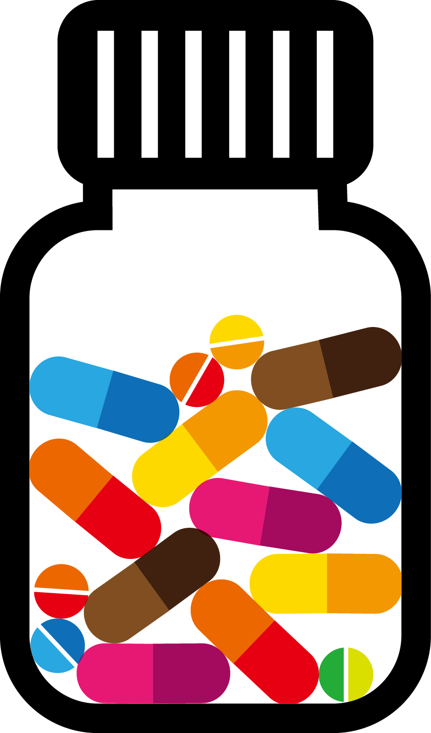 And Pharmaceutical Vector Capsules Painted Bottled Drug Clipart