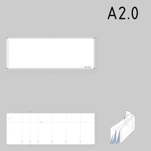 A2.0 Sized Technical Drawings Paper Template Clipart
