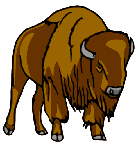 Brown Bison Drawing Clipart