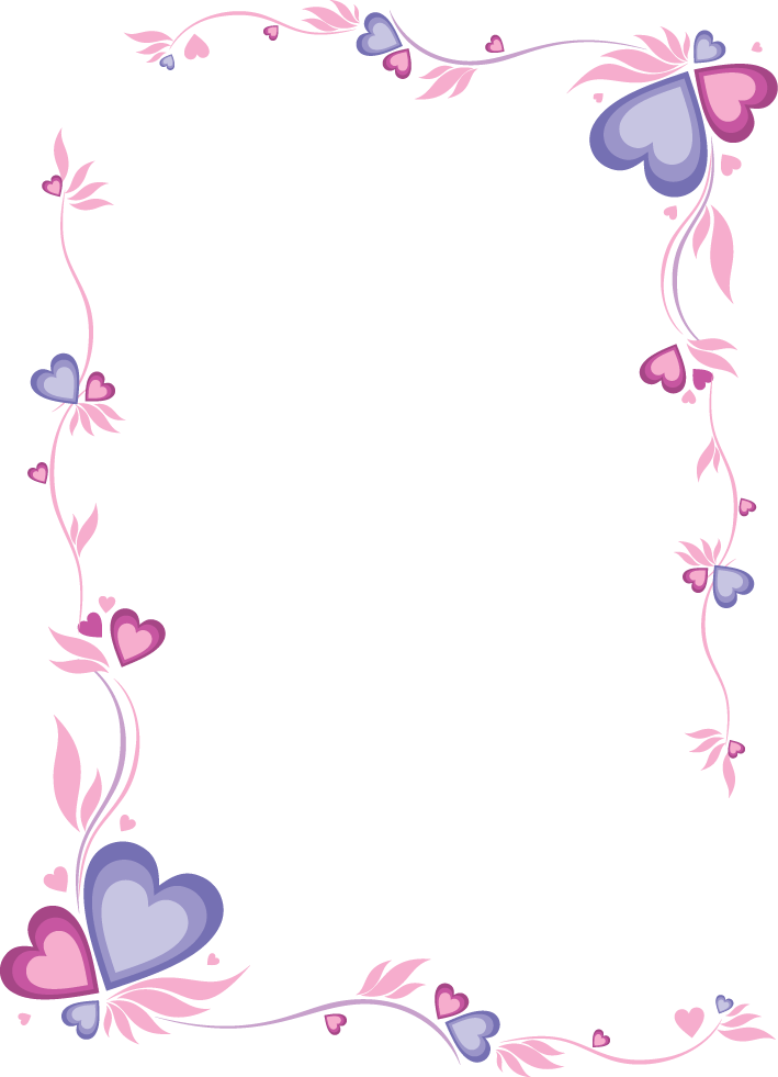 And Pink Heart-Shaped Frame Writing Paper Printing Clipart