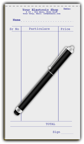 Pen With Receipt Clipart