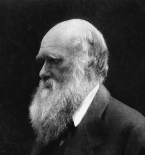 Charles Darwin In Black And White Clipart