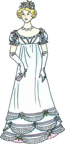 Lady In Fancy Dress Clipart