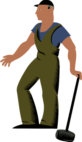 Worker With A Big Hammer Clipart