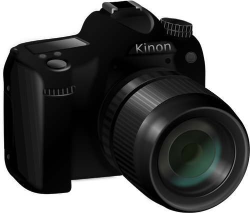 Photorealistic Of A Professional Camera With Long Lens Clipart
