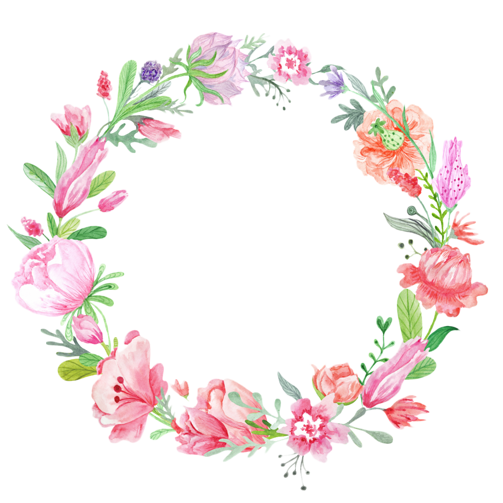 Flower Color Photography Wreath Crown Invitation Wedding Clipart