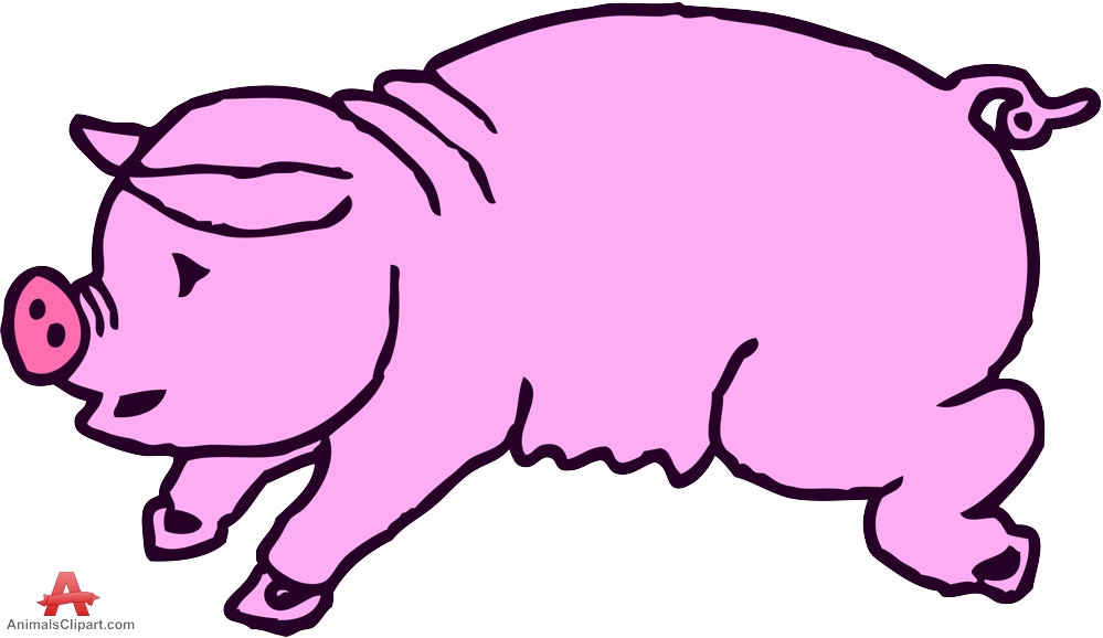 Doodle Drawing Of Pink Pig Design Download Clipart