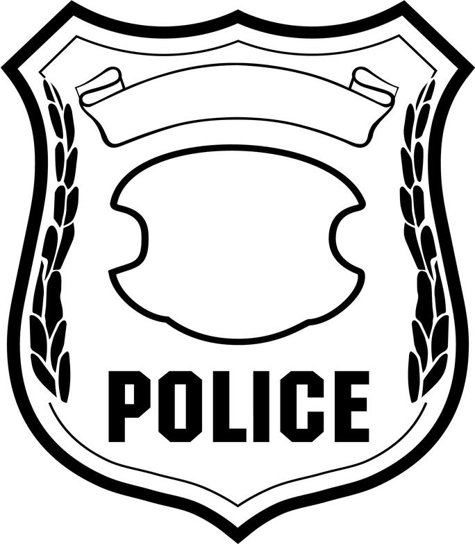 Police Badge Black And White Kid Clipart